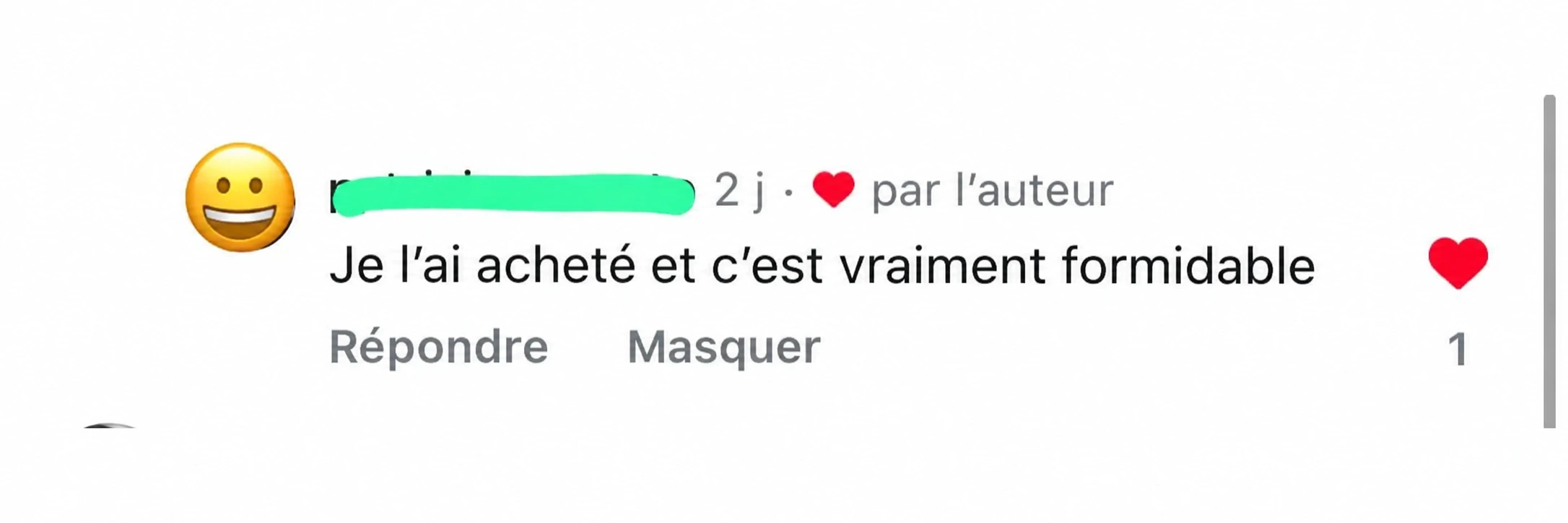 Avis client : je l’ai acheté et c’est vraiment formidable